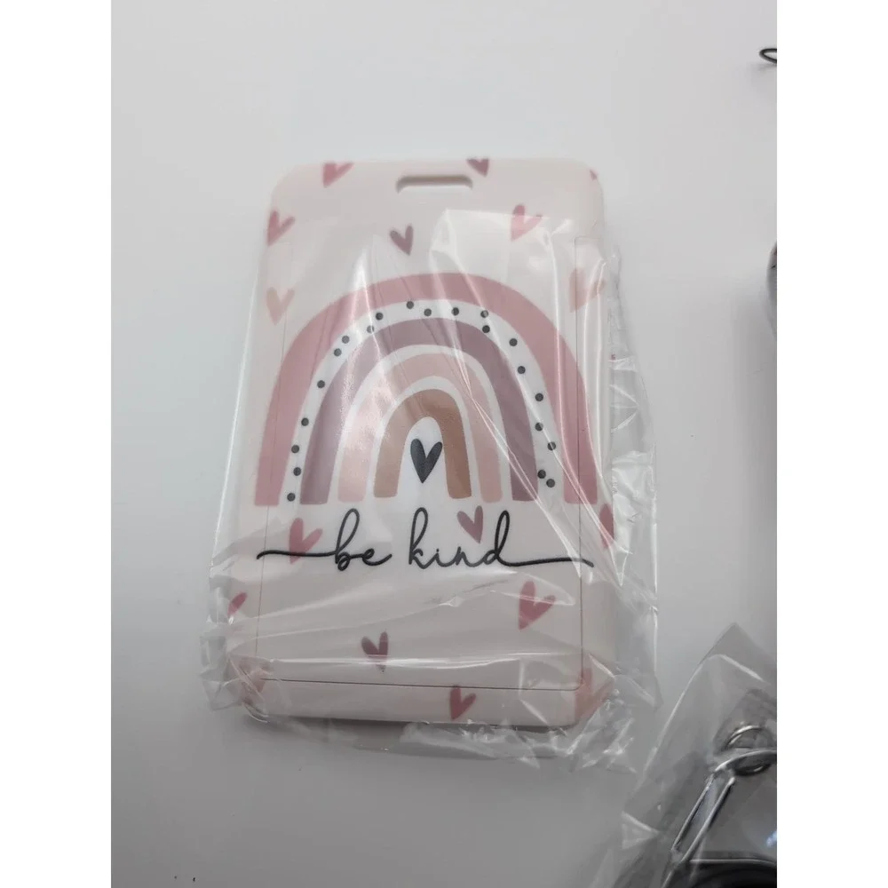 Be Kind lanyard id‎ badge holder Retractable Clip Holder
